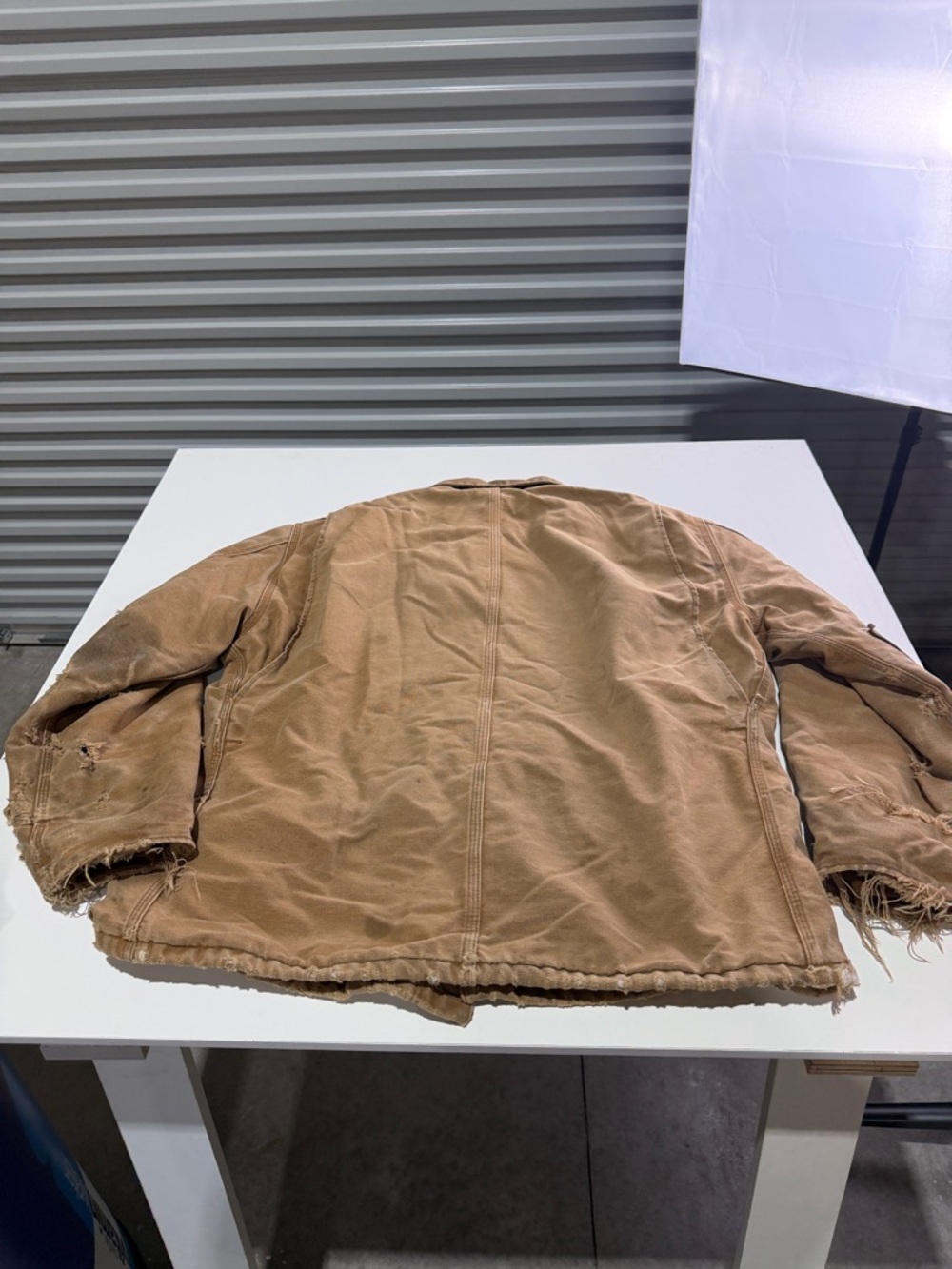 Carhartt x MadMax style Tan/Brown Duck Canvas Work Jacket with Elbow Patch XL - Picture 10 of 13